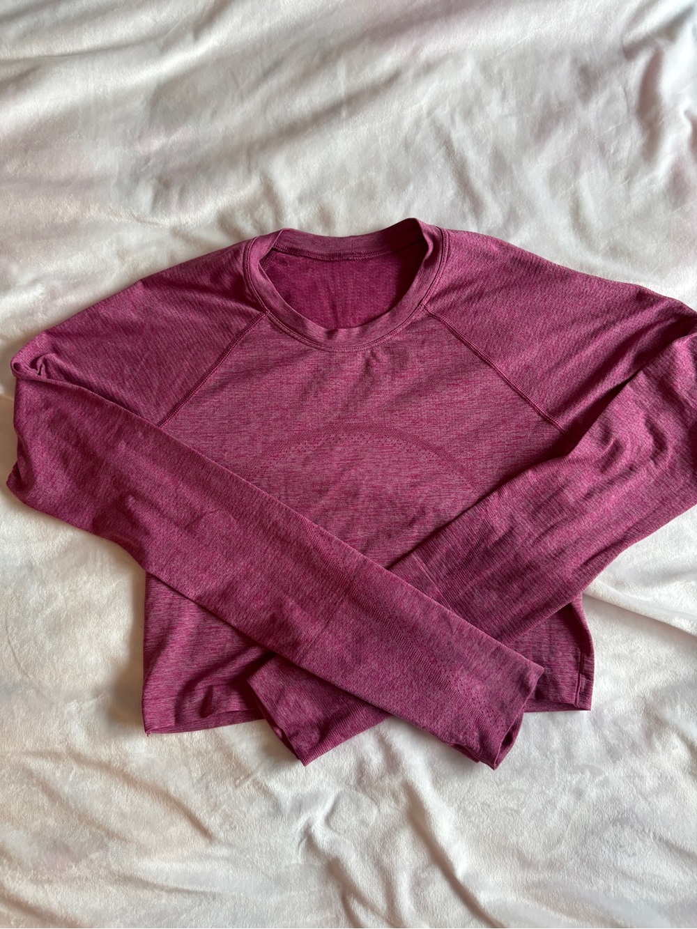 Lululemon Pink Swiftly Tech Cropped Long-Sleeve Shirt 2.0